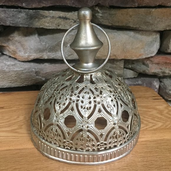Metal Filigree Ornate Lantern India Moroccan Boho - Picture 5 of 6